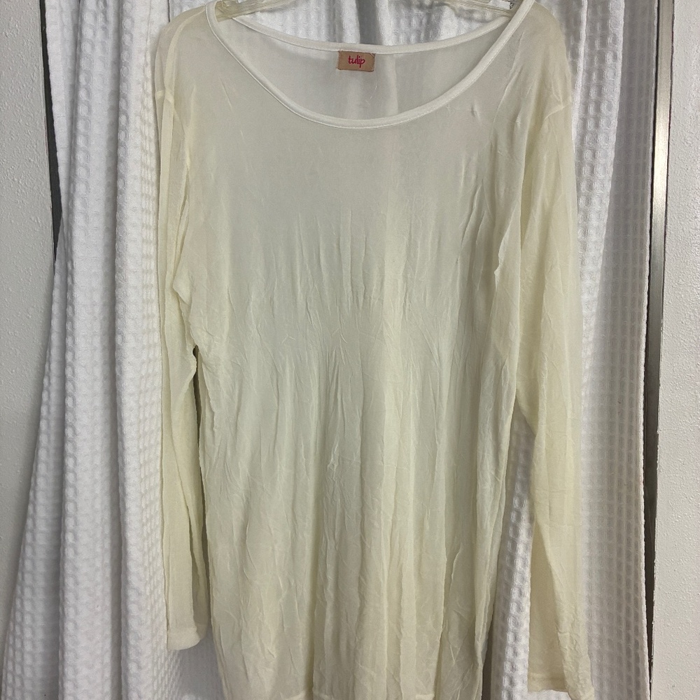 Sheer Tulip Long Sleeve Tunic Top